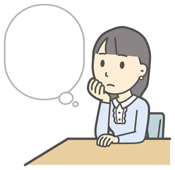 何かを考えて想像している上品な女の子 考える,女性,女の子,オシャレ,人,上品,お嬢様,女,若い,想像のイラスト素材