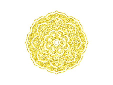 金色手描き曼荼羅 エキゾチック,曼荼羅,手描き,金,グリッター,メタル,輝く,幾何学,対称,東洋のイラスト素材