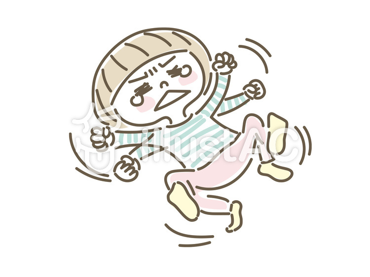 ぐずる手描き子ども駄々をこねる 泣く,ぐずる,子どものイラスト素材