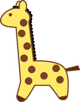 キリン　　 キリン,首,長い,動物,横向き,かわいい,デフォルメ,シンプルのイラスト素材