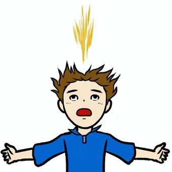 上から何かが。 雷,落雷,人,不安,不穏,驚く,怖い,災害,被害,不思議のイラスト素材