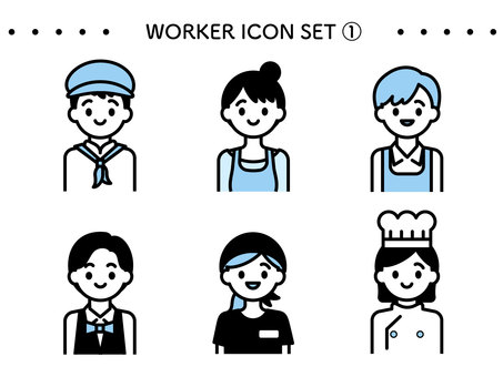 職業(飲食系)アイコンセット03 職業(飲食系)アイコンセット03 人物,男性,女性,職業,飲食業,パート,アルバイト,オーナー,スタッフ,カフェのイラスト素材