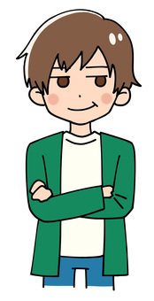 男の子ポーズ　悪い顔をして笑う ほくそ笑む,企む,嘲笑う,ニヤリ,悪い,嘲笑,睨む,悪い顔,しめしめ,笑うのイラスト素材