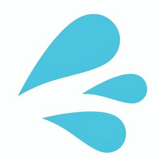 汗マーク（クリアブルー・3つ） 汗マーク,汗,水滴,3つ,クリアブルー,シンプル,焦る,慌てる,困る,ヒヤヒヤのイラスト素材