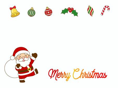 サンタクロース_デコレーションアイテム2 サンタクロース,デコレーション,アイテム,フレーム,グリーティングカード,背景,素材,クリスマス,サンタさん,オーナメントのイラスト素材