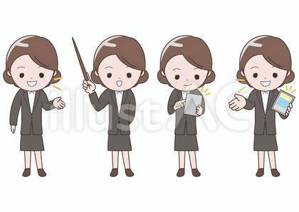 プレゼンするビジネスウーマンセット