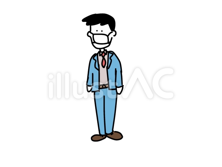 会社員とマスク 会社員,男性,マスクのイラスト素材