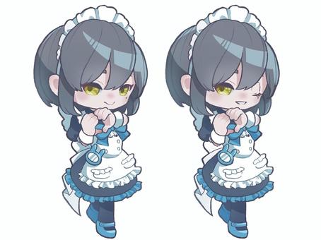 Illustration, a maid, maid cafe, clerk, 