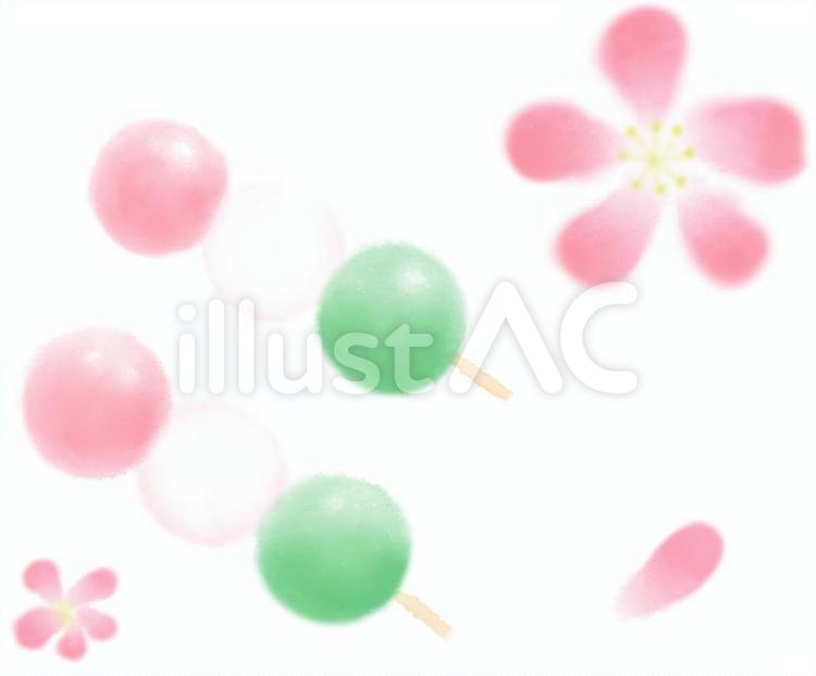 【春】【三色団子】【桜】B 春,桜,ひな祭りのイラスト素材