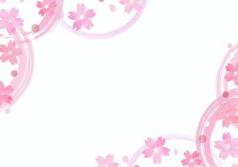 cherry blossom frame, , JPG, PNG and AI