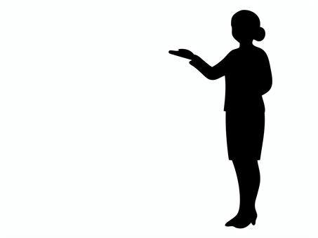 案内する女性 誘導 アテンド 全身,ビジネスウーマン,ol,会社員,スタッフ,主婦,シンプル,ベーシック,誘導,指差しのイラスト素材