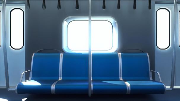 海外風の電車の車内 電車,電車内,背景,乗り物,座席,吊り革,公共機関,交通機関,通勤,通学のイラスト素材