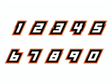 Illustration, digital, number, orange, 