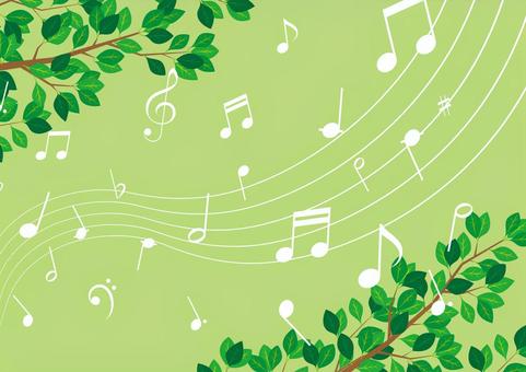 自然と楽譜の背景素材