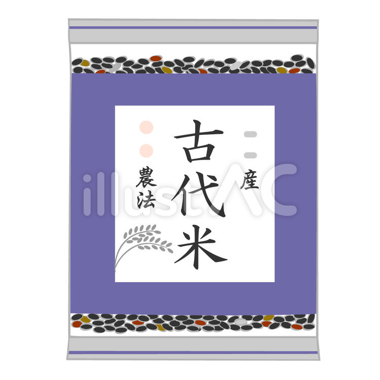 古代米 古代米,黒米,玄米のイラスト素材
