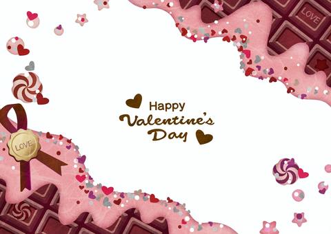 バレンタインのルビーチョコフレーム006 バレンタイン,フレーム,チョコレート,板チョコ,リボン,プレゼント,ルビーチョコレート,ハート,ホワイトデー,ラブのイラスト素材