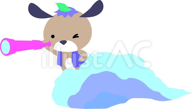 雲の上のわんこ  わんこ,犬,ドッグのイラスト素材