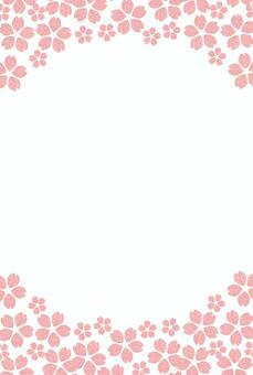 ピンクのグリッター桜ポストカード 縦  葉書,縦,桜,ピンク,ラメ,グリッター,植物,ポストカード,ガーリー,余白のイラスト素材