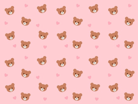 クマとハート柄の背景_ピンク クマとハート柄の背景_ピンク 動物,背景,壁紙,パターン,クマ,ハート,シームレス,生き物,ピンク,イラストのイラスト素材