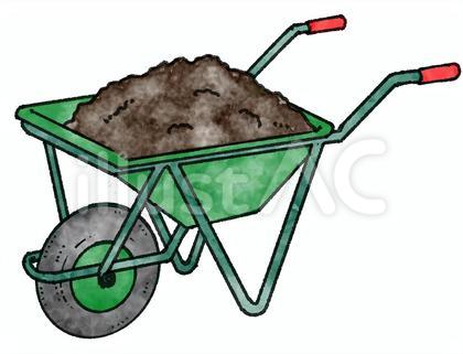 土が入った農作業用一輪車