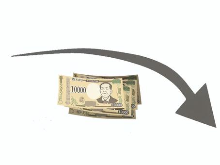 Illustration, deflation, money, cut back, 