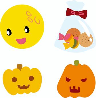 ハロウィンカボチャたち ハロウィン,10月,秋,イベント,月,ムーン,可愛い,かわいい,お菓子,クッキーのイラスト素材