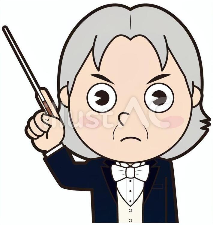 指差し男性指揮者（怒る） 指差し,チェック,ポイントのイラスト素材