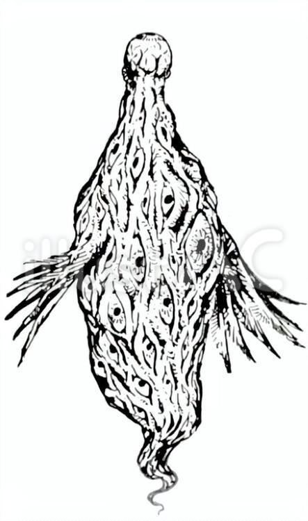 独自解釈　百目 百目,妖怪,おばけのイラスト素材
