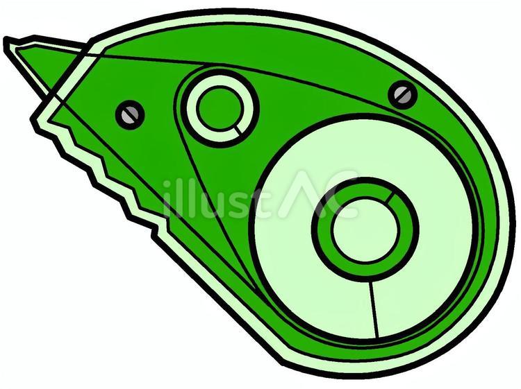 緑色モチーフの修正テープのアイコン 修正テープ,文房具,修正のイラスト素材