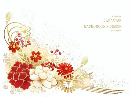 菊花和櫻花日本背景 136 菊花和櫻花日本背景 136