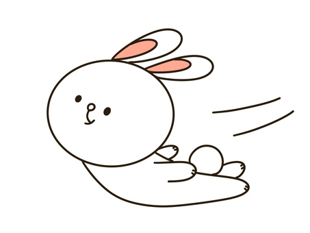 空を飛ぶうさぎ うさぎ,飛ぶ,空,空中,浮遊,気持ちいい,動物,単品,単体,挿絵のイラスト素材