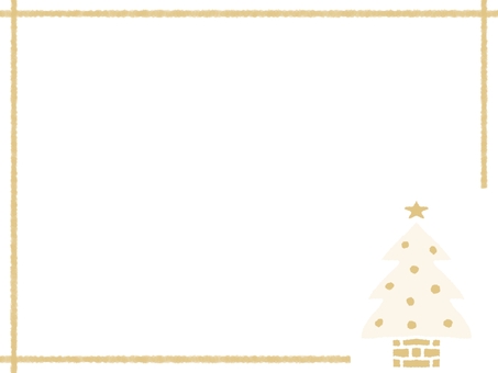 上品なクリスマスのフレーム クリスマス,ツリー,フレーム,枠,メッセージカード,手書き,冬,イベント,かわいい,シンプルのイラスト素材
