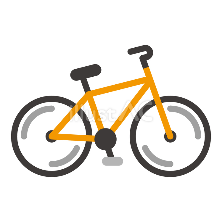 自転車アイコン(カゴなし/オレンジ) 自転車,アイコン,オレンジのイラスト素材