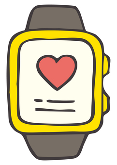 DI_C13_すまーとうぉっち スマートウォッチ,手描き,デジタルライフ,デジタル機器,ヘルスケア,心拍,ガジェットのイラスト素材
