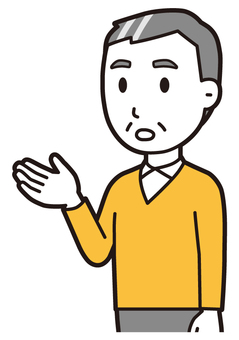 ニット中年男性(黄)-556-バスト