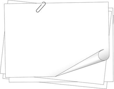 紙d 紙,クリップ,ゼムクリップ,めくる,めくれる,資料,書類,用紙,ノート,メモのイラスト素材