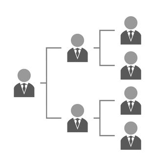 ネクタイの人物の分岐図 人物,組織,フロー,チャート,アイコン,構成,チーム,グループ,ネクタイ,スーツのイラスト素材