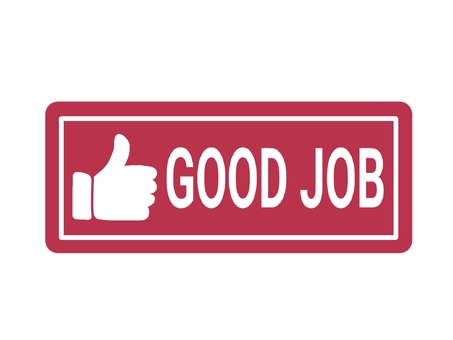 シール風〜GOODJOB・赤〜 シール,ステッカー,バナーのイラスト素材