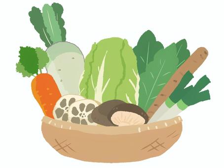 【手描き】冬野菜詰め合わせセット 【手描き】冬野菜詰め合わせセット 冬野菜,野菜,食べ物,にんじん,大根,れんこん,しいたけ,白菜,ほうれん草,ごぼうのイラスト素材