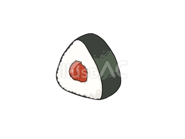 海苔と梅干しのおにぎりのイラスト おにぎり,おむすび,梅干しのイラスト素材