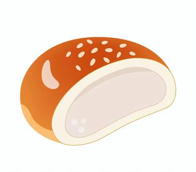 白あんぱんのアイコン 白あんぱん,餡,白いんげん豆,食べ物,スィーツ,菓子パン,甘い,パン,アイコン,マークのイラスト素材