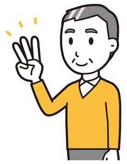 ニット中年男性(黄)-335-バスト  ニット中年男性(黄)-335-バスト 数字,おじさん,男性,中年,お父さん,パパ,シニア,ミドルエイジ,人物,かわいいのイラスト素材