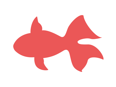 シンプルでかわいい赤色の金魚のイラスト