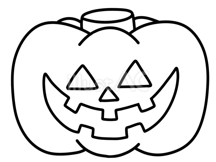 ハロウイン　かぼちゃおばけ２ ハロウイン,かぼちゃ,塗り絵のイラスト素材