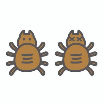 かわいいダニ ダニ,虫,害虫,小さい,デフォルメ,かわいい,シンプル,ワンポイント,カット,アイコンのイラスト素材