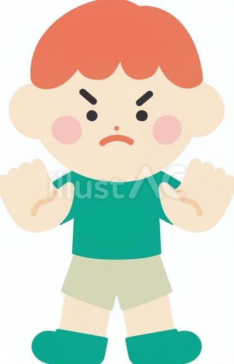 NOを示す男の子 子供,こども,人物のイラスト素材