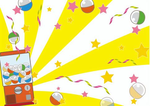 ガチャの背景11 ガチャポン,ガチャガチャ,ガチャ,おもちゃ,カプセルトイ,カプセル,テープ,星,飛び出す,背景のイラスト素材