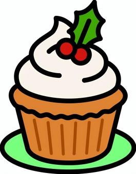 緑皿のカップケーキです。 カップケーキ,シンプル,おやつ,デザート,スイーツ,ケーキ,洋菓子,クリーム,お祝い,パーティーのイラスト素材