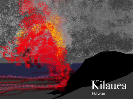 キラウエア火山、ハワイ。 キラウエア火山,ハワイ,活火山,溶岩,噴火のイラスト素材