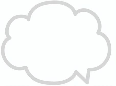 吹き出し　雲型　灰色　線画 吹き出し,雲,雲型,灰色,シンプル,フレーム,気持ち,セリフ,メッセージ,言葉のイラスト素材